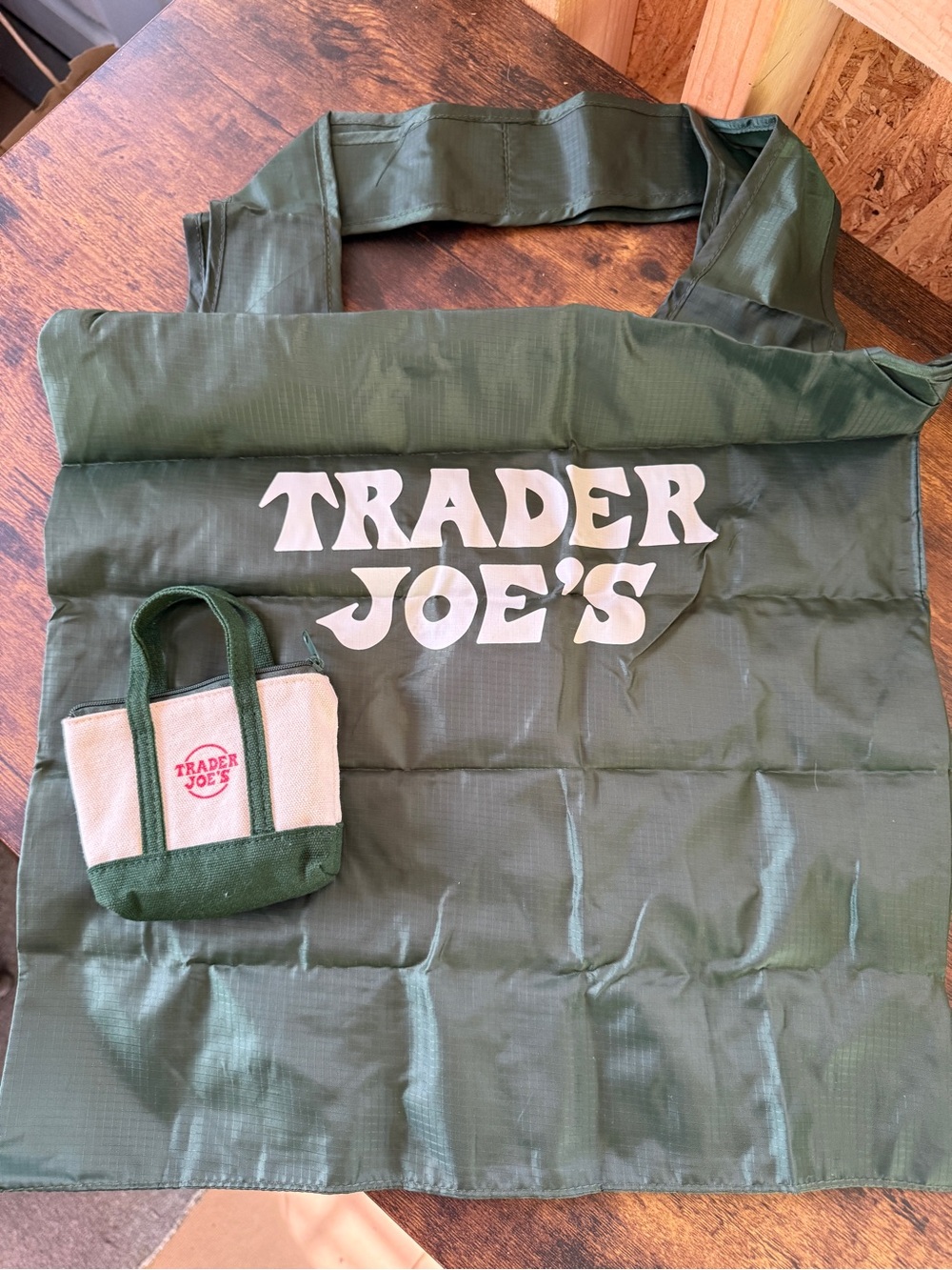Trader Joe's Mini Tote Pouches — Red & Forest Green - Picture 4 of 6